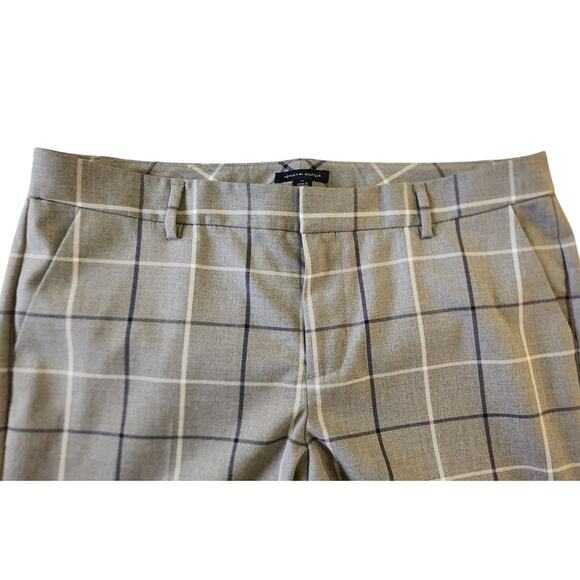 Tommy Hilfiger Gray Windowpane Plaid Slim Ankle Slack Pants Women Size 12 NWOT - Picture 5 of 13